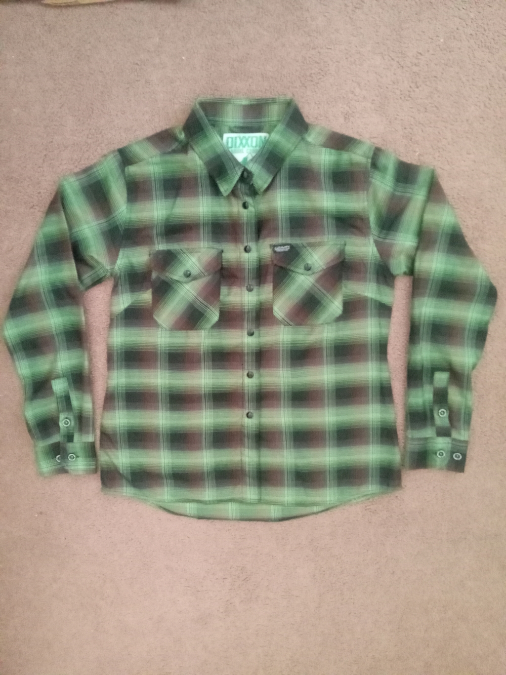 DIXXON Gravity Collection #staygrounded Women Green Pearl Snap Med